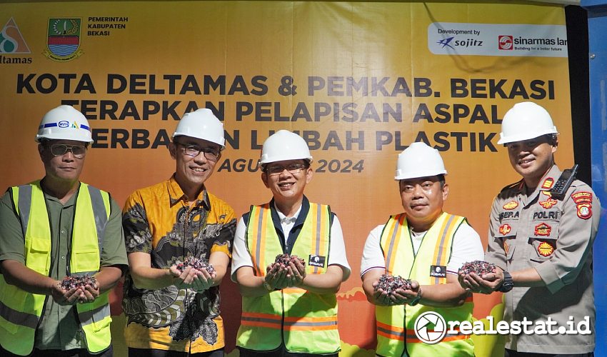 Aspal Limbah Plastik Kota Deltamas Pemkab Bekasi Sinar Mas Land realestat.id dok Aspal Limbah Plastik Kota Deltamas Pemkab Bekasi Sinar Mas Land realestat.id dok