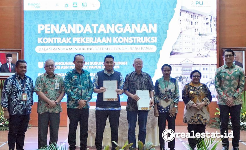 Penandatanganan Kontrak Paket Pekerjaan Pembangunan Rumah Susun dan Rumah Khusus di Daerah Otonomi Baru (DOB) Papua Kementerian PUPR Realestat.id dok Penandatanganan Kontrak Paket Pekerjaan Pembangunan Rumah Susun dan Rumah Khusus di Daerah Otonomi Baru (DOB) Papua Kementerian PUPR Realestat.id dok