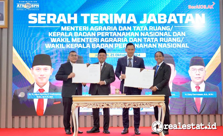 Sertijab Menteri ATR Kepala BPN AHY Nusron Wahid Realestat.id dok Sertijab Menteri ATR Kepala BPN AHY Nusron Wahid Realestat.id dok