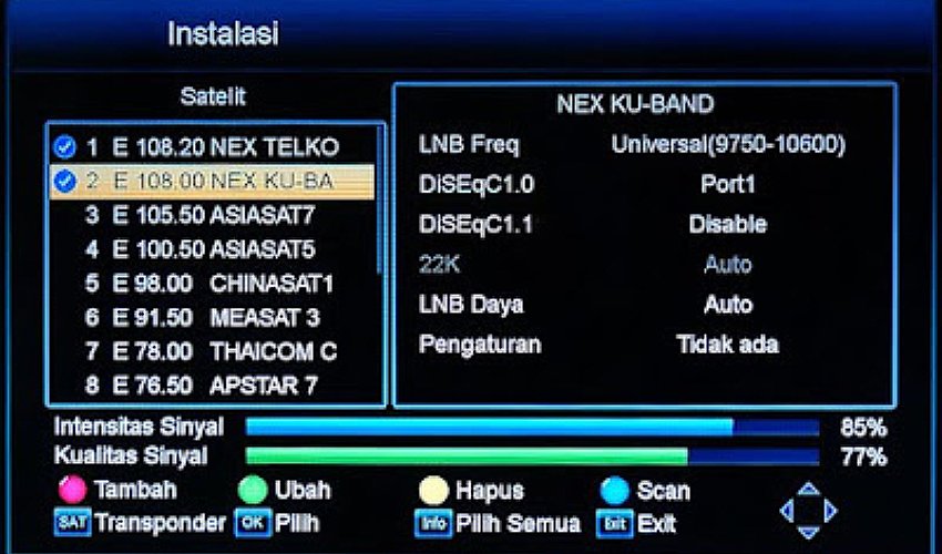 Cara setting frekuensi Nex Parabola Ku Band-RealEstat.id