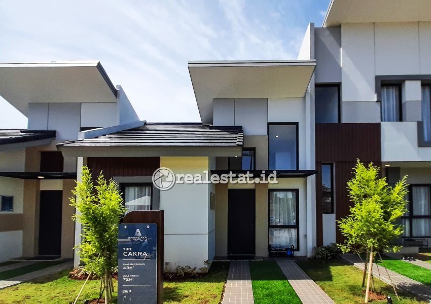 Fasad Perumahan Anandaya yang dikembangkan Synthesis Development di kawasan Serpong Selatan dirancang bergaya modern minimalis-RealEstat.id-Adhitya Putra