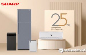 25 Tahun Plasmacluster: Komitmen Sharp Ciptakan Udara Bersih untuk Dunia Jajaran Produk Home Appliance Sharp yang Dibenamkan teknologi Plasmacluster Ion 25 Tahun realestat.id dok