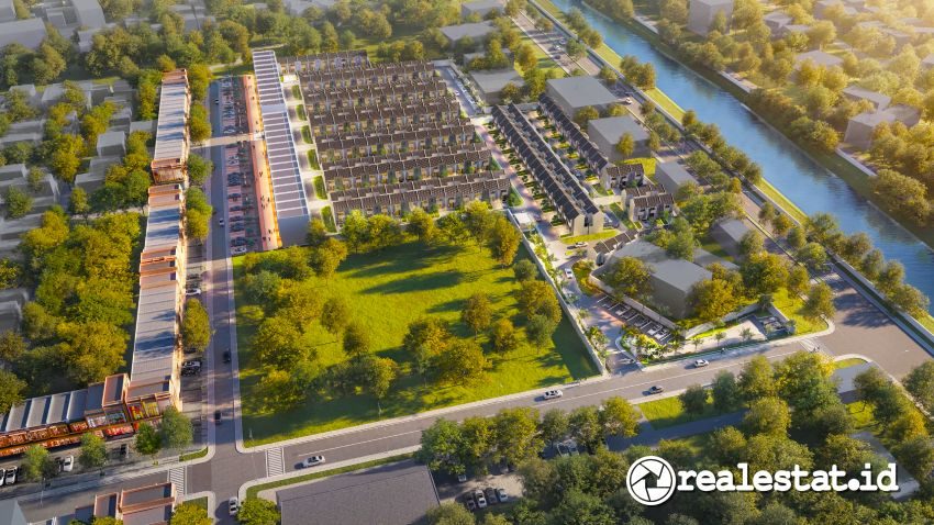 Kawasan New Palm Town House Jababeka Residence cikarang realestat.id dok